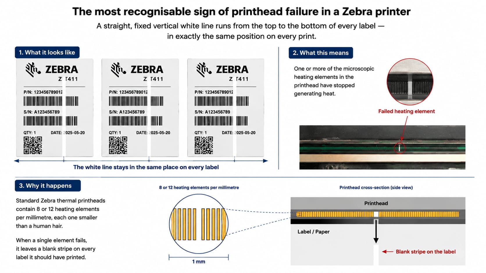Zebra printer printhead failure
